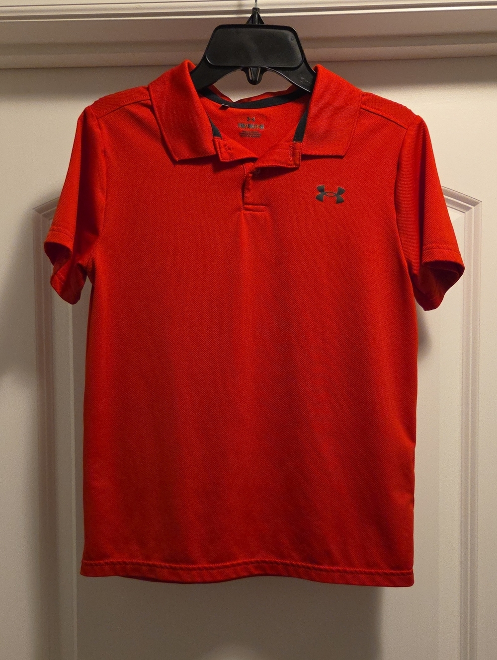 Under Armour Boys Red Short Sleeve Polo